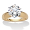 3.50 TCW Round Cubic Zirconia 10k Yellow Gold Solitaire Bridal Engagement Ring - Image 1 of 5