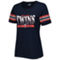 New Era Women's Navy Minnesota Twins Team Stripe T-Shirt - Image 3 of 4