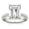Charles & Colvard 3.55cttw Moissanite Emerald Cut Solitaire Ring in 14k White Gold - Image 1 of 5