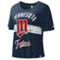 Starter Women's Navy Minnesota Twins Cooperstown Collection Record Setter Crop Top - Image 2 of 2