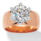 PalmBeach 4 TCW Round Cubic Zirconia Solitaire Ring in Rose Gold-Plated - Image 1 of 5