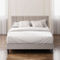 Zinus Upholstered Platform Bed with Short Headboard, Beige - Image 1 of 3