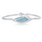 Caribbean Treasures Sterling Silver Marquise Shaped Larimar Bangle - Image 1 of 3