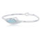 Caribbean Treasures Sterling Silver Marquise Shaped Larimar Bangle - Image 2 of 3