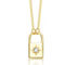 14k Yellow Gold Plated 0.60ctw Lab Created Moissanite Padlock Pendant Necklace - Image 1 of 3