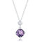 Bellissima Sterling Silver Four-Prong Cushion-Cut Square GEM Necklace - Amethyst - Image 1 of 2