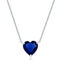 Bellissima Sterling Silver 11mm Sapphire Heart Crystal Necklace - Image 1 of 2