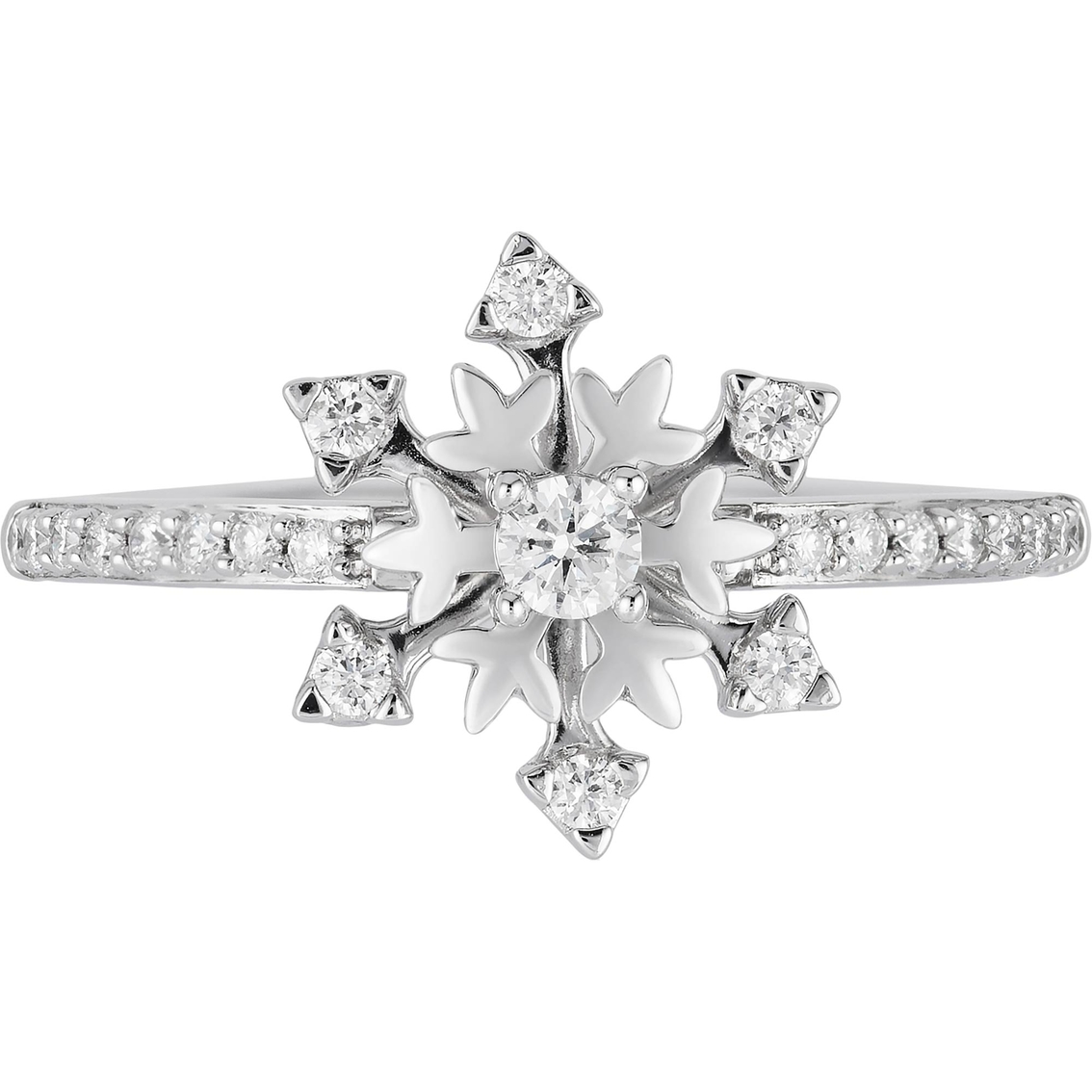 Disney Enchanted Sterling Silver 1/4ctw Diamond Elsa Snowflake Ring, Size 7 - Image 2 of 2