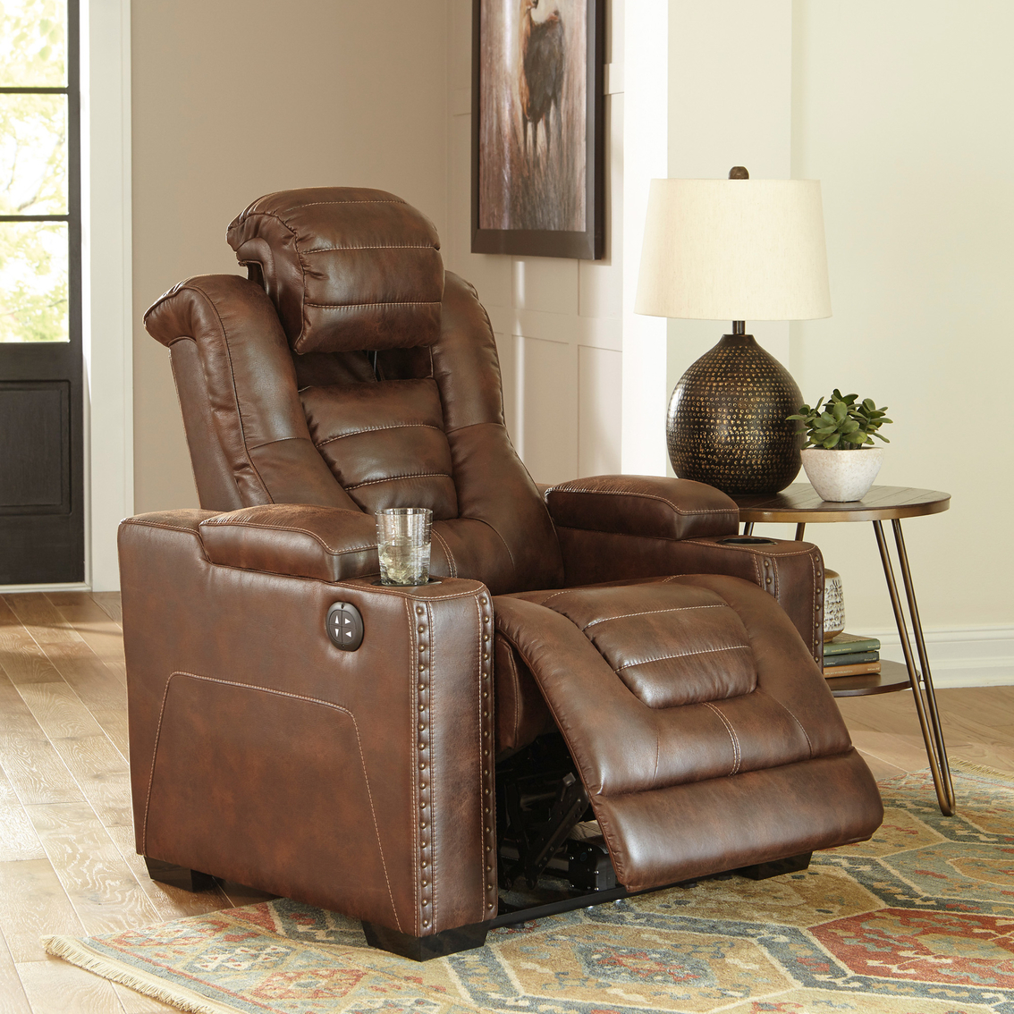 Signature Design by Ashley Owner's Box Power Recliner with Adjustable Headrest - Image 6 of 10