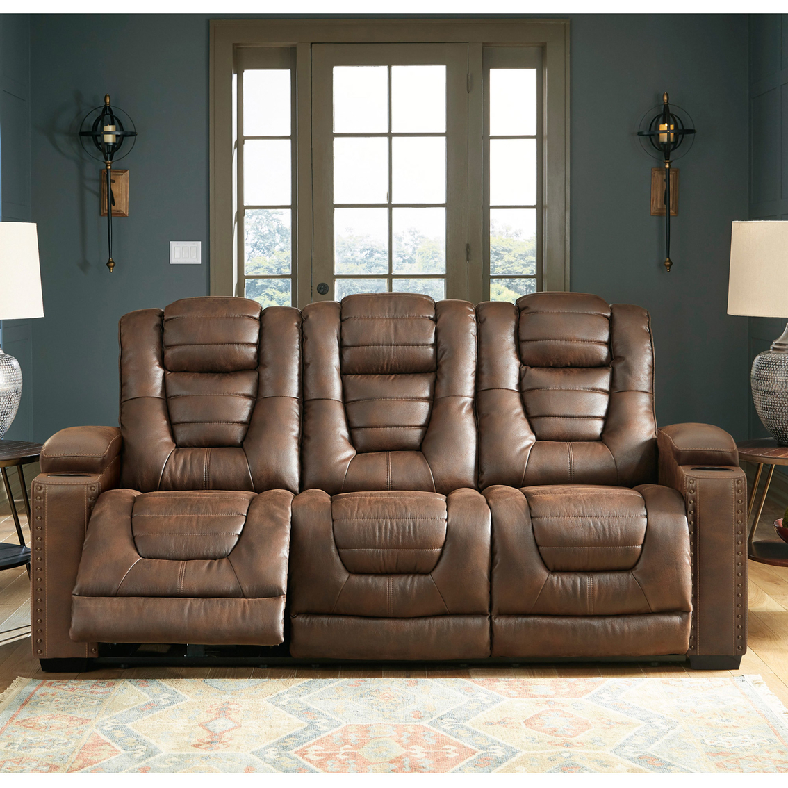 Signature Design by Ashley Owner's Box Power Reclining, Adjustable Headrest Sofa - Image 6 of 7