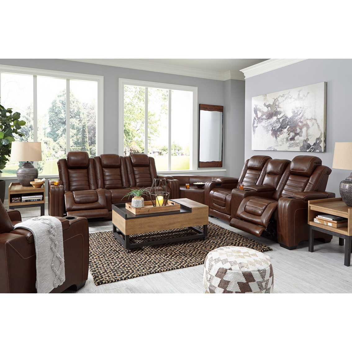 Signature Design by Ashley Backtrack Power Reclining Loveseat with Console - Image 7 of 10