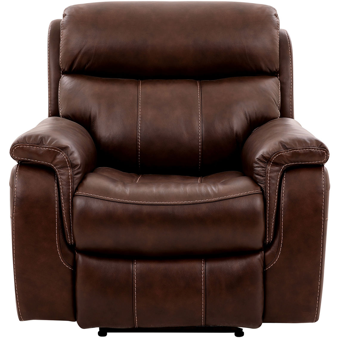 Armen Living Montague Dual Power Headrest and Lumbar Support Leather Recliner - Image 4 of 9