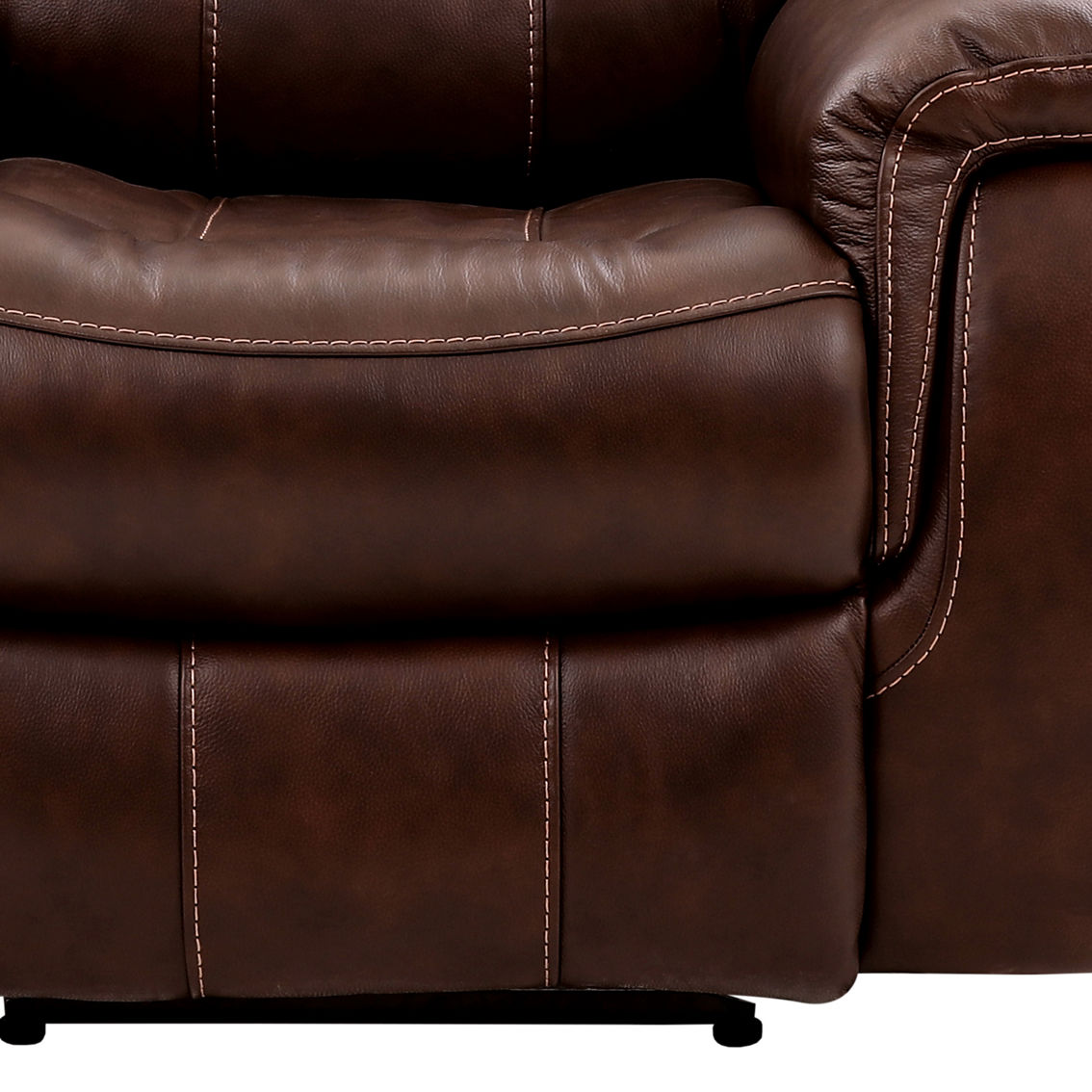 Armen Living Montague Dual Power Headrest and Lumbar Support Leather Recliner - Image 7 of 9