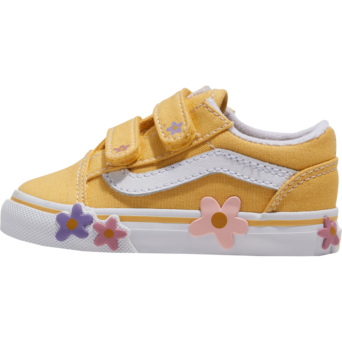 Vans Toddler Girls Old Skool V Flower Yellow Sneakers - Image 2 of 4