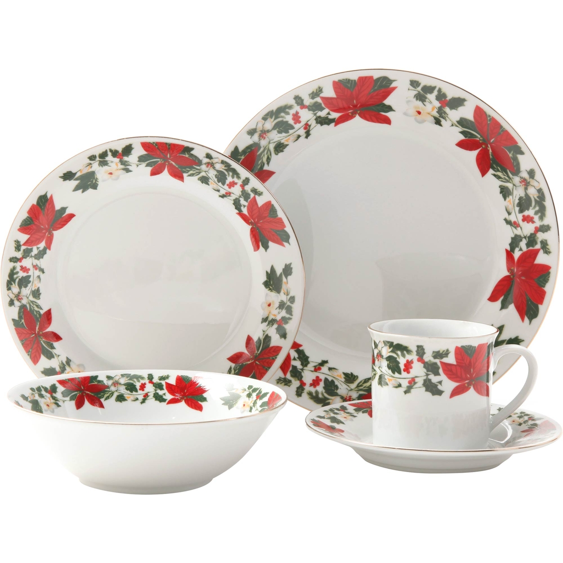 Gibson Poinsettia Holiday 20 Pc. Dinnerware Set | Kitchen & Dining | Clearance | Shop The Exchange