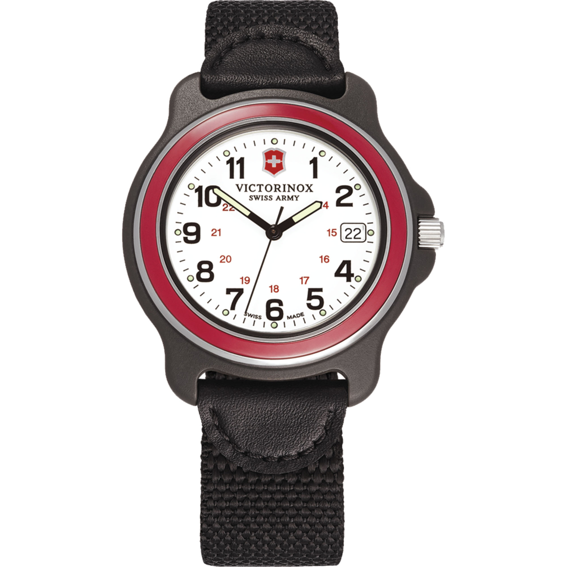 Victorinox Swiss Army Original Xl Red Bezel And White Dial Sport Watch 
