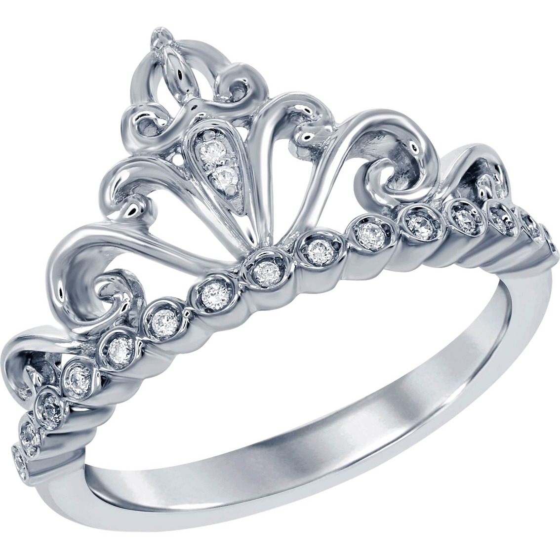 Disney Enchanted Sterling Silver 1/10 Ctw Diamond Cinderella Ring