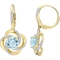 Sofia B. Blue & White Topaz Love Knot Swirl Earrings Yellow Plated Sterling Silver - Image 1 of 2