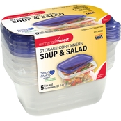 Exchange Select Disposable Containers Soup Salad Purple Lids 5 pk.