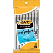 BIC Round Stic Grip Xtra Comfort Black Ballpoint Pen 8 pk.