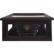 DomEx Hardwoods Hat/Cover Box, Glass Top, Cherry