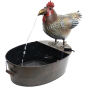 Alpine Metal Rooster Fountain