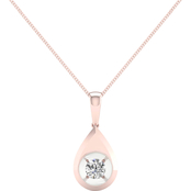 Magnificence 10K Gold 1/10 CTW Round Diamond High Polished Pear Pendant 18 In.