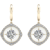 Magnificence 10K Gold 1/3 CTW Round Diamond Halo Earrings