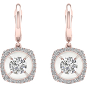 Magnificence 10K Gold 1/3 CTW Round Diamond Halo Earrings