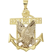 10K Gold Eagle And Anchor Charm
