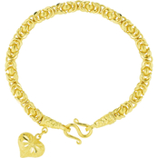 Robert Manse Designs 23K Yellow Thai Baht Gold Semi Solid Byzantine Bracelet
