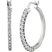 Sterling Silver 1/10 CTW Diamond Hoop Earrings