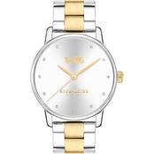 COACH Women's Grand Two Tone Bracelet Watch with Crystal Markers 14502