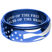 INOX Blue Stainless Steel American Pride Ring