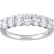 Diamore 14K White Gold 1 1/3 CTW Oval Diamond Semi-Eternity Ring