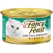 Fancy Feast Classic Cod, Cole & Shrimp Feast Cat Food, 3 Oz.