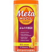 Metamucil Daily Fiber Supplement Orange Smooth Sugar Fiber Powder 30.4 oz.