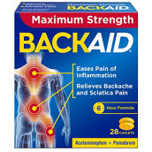 Backaid Max Pain Relief Caplets 28 ct