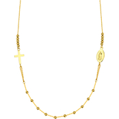 Midas Chain 14K Yellow Gold Virgin Mary Cross Necklace