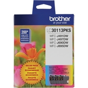 Brother 3 Pack of LC-3011 Color Ink Cartridges