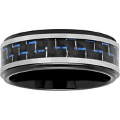 Tungsten Black IP and Blue Carbon Fiber 8mm Band