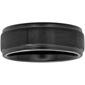 Tungsten Black Ion Plated 8mm Band with Satin Finish Step Edge