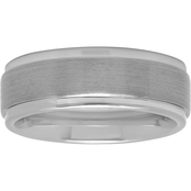 Tungsten 8mm Band with Satin Finish Center and Step Edge