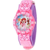 Disney Kids Princesses Pink Plastic Time Teacher Watch W001667