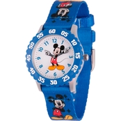 Disney Kids Mickey Mouse Stainless Steel Time Teacher Watch WDS000099