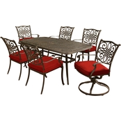 Hanover Traditions 7 pc. Outdoor Dining Set with Cast Top Table