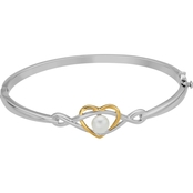 10K Yellow Gold Over Sterling Silver Freshwater Pearl Bracelet