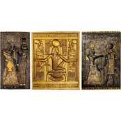 Design Toscano Egyptian Temple Stele Plaque, Tutankhamen, Isis and Horus