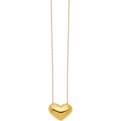 14K Yellow Gold Puffed Heart Necklace 18 in.