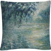 Trademark Fine Art Claude Monet Morning On The Seine Decorative Throw Pillow